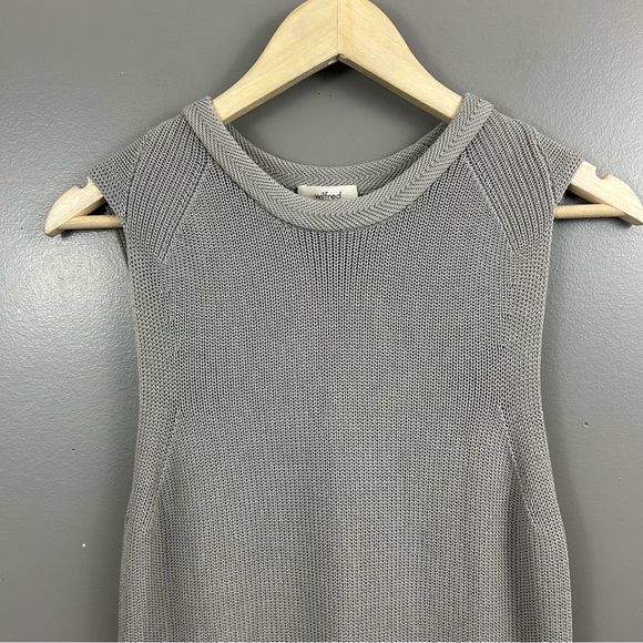 Wilfred Palmier Grey Sleeveless Knit Split Sides Tunic Size Medium - Picture 3 of 11